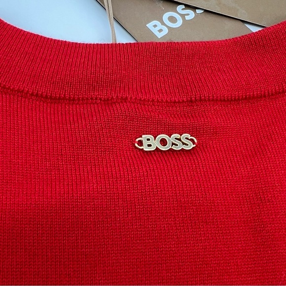 BOSS Hugo Boss Red Superfine Merino Wool Sweater – Size Medium – New with Tags - Picture 8 of 12